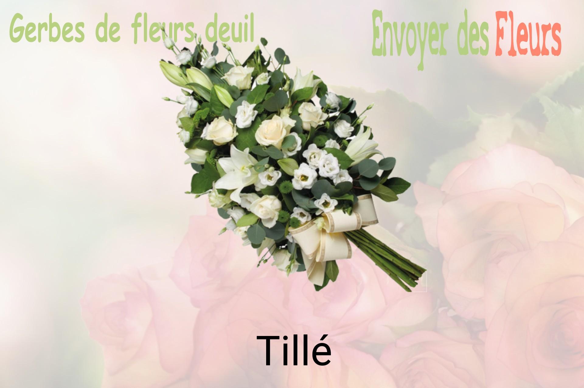 Gerbe de fleurs de deuil livrée à Tillé